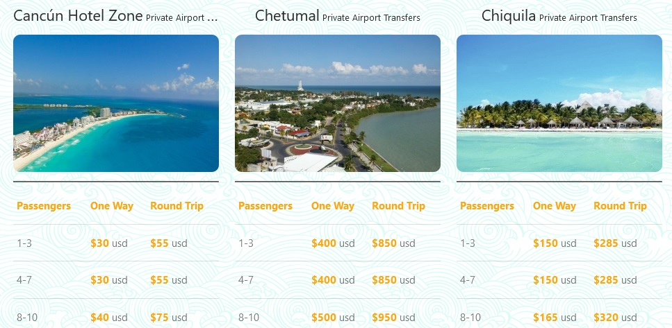 transfer cancun price